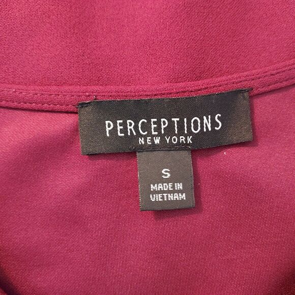 Perceptions New York Shrug Womens Size Small Stretch 3/4 Bell Sleeves Burgundy - Picture 7 of 12
